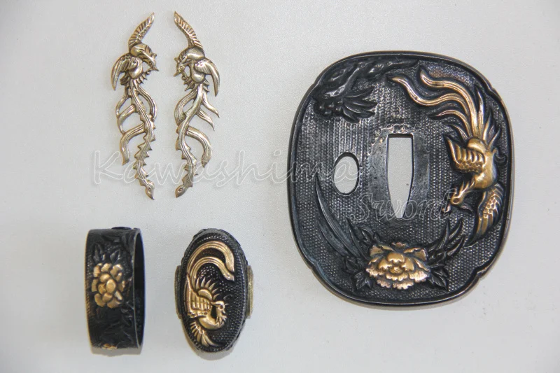 Комплект металлических фитингов Nihonto японский самурайский меч Tsuba фучи Кашира