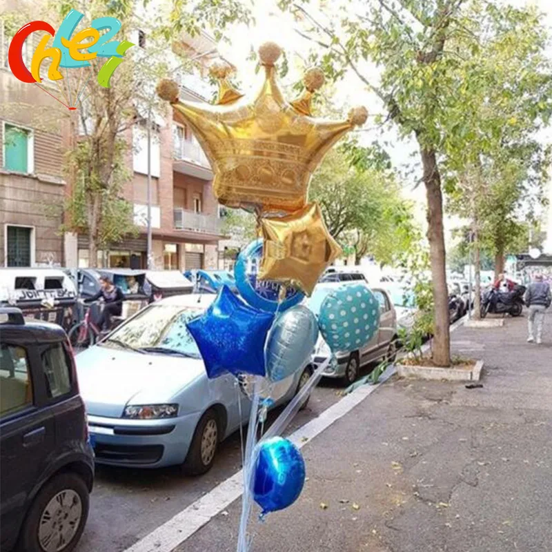 10 шт. 100x90 см золотые шары из фольги с короной детский наряд для дня рождения
