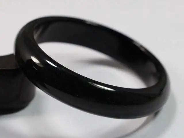 VERY FINE RARE NATURAL BLACK JADEITE JADE BRACELET BANGLE 60MM fREE SHIPPING | Украшения и аксессуары