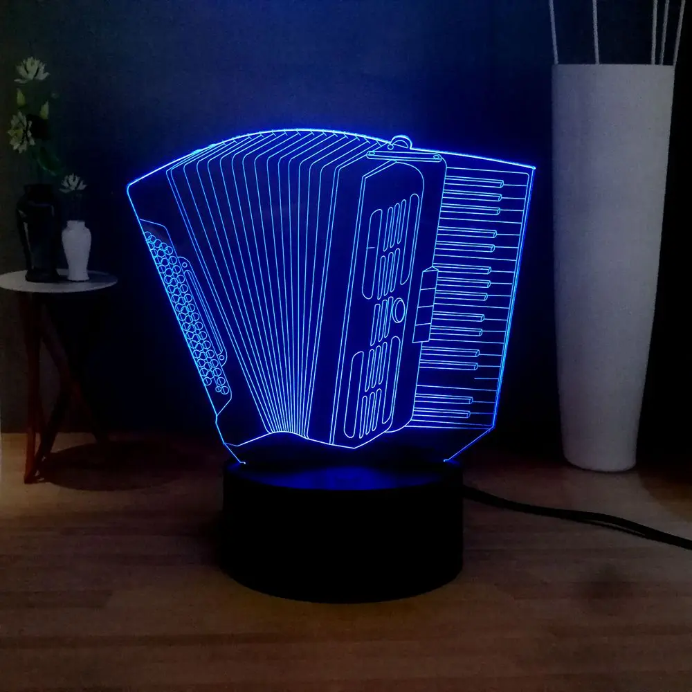 Новинка аккордеон светодиодный ночник USB переключатель сенсорный Многоцветный 3D настольная лампа Удаленная детская игрушка подарок на день рождения для девочек