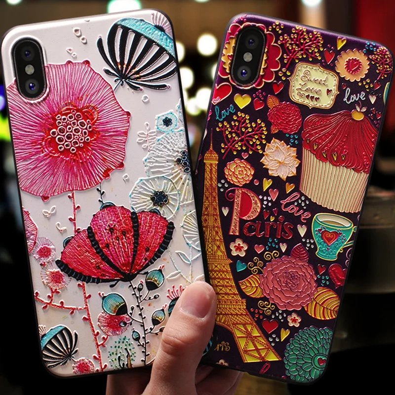 Милый 3D чехол для iphone 7 8 8plus 6S Plus мягкий силиконовый X XS XSMAX XR | Мобильные телефоны и