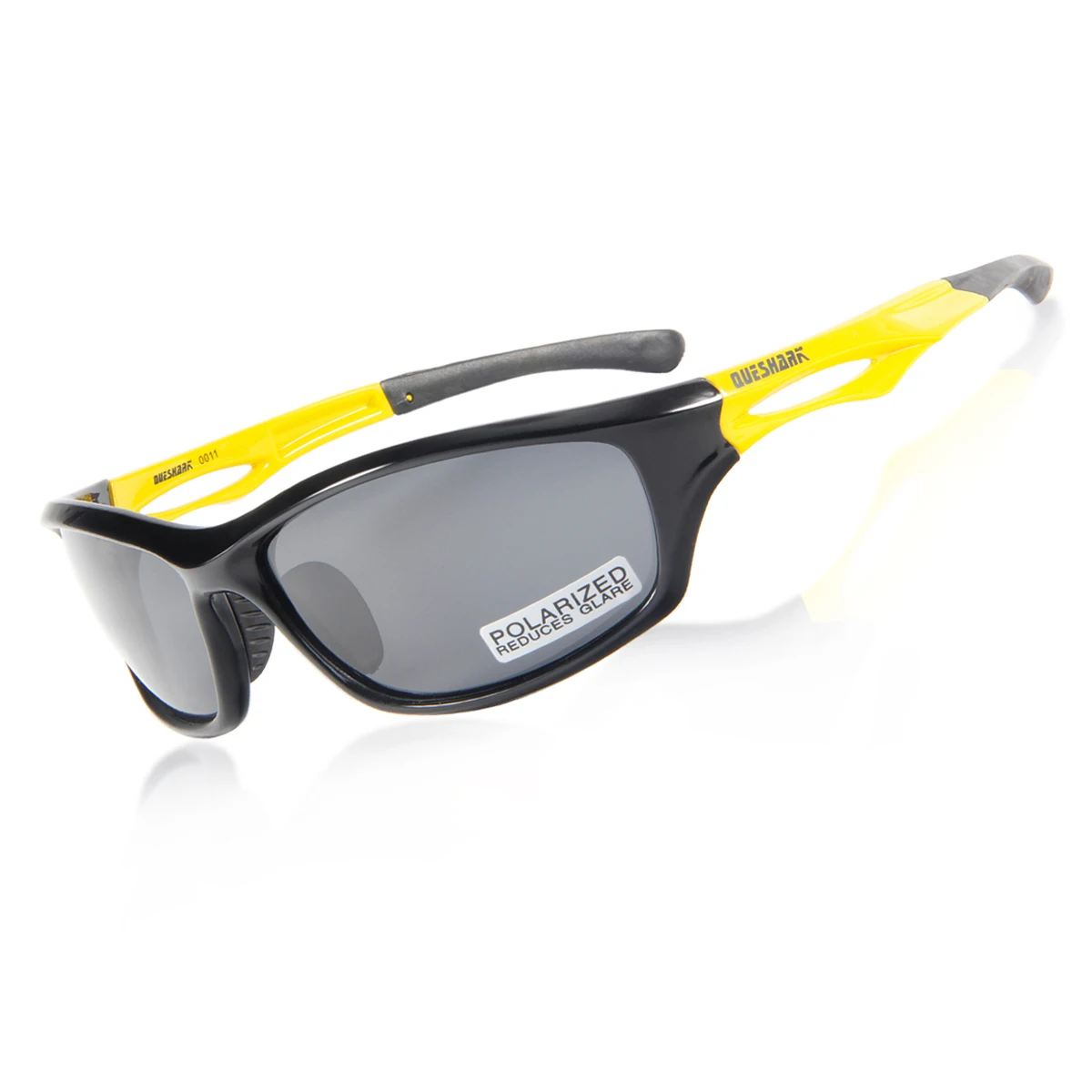 Black Yellow QUESHARK небьющиеся TR90 Untralight рамки HD поляризованные солнцезащитные очки для рыбалки очки для мужчин и женщин Пешие прогулки бег гольф - Цвет: Black Yellow