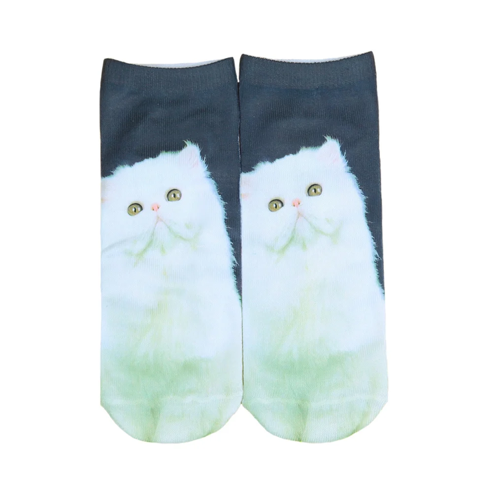 2 Модные забавные носки, 1 пара носки с 3D принтом кота и животных мягкие носки Sox креативные Kawaii Harajuku новые милые женские носки для девочек - Цвет: 2