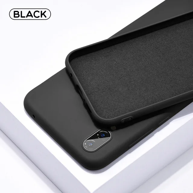 Жидкий силиконовый тонкий мягкий чехол для Xiaomi mi 9T 9 8 SE A2 Lite A3 mi x 3 2S 2 чехол s чехол на Xio mi Red mi Note 7 8 Pro Coque - Цвет: Black