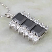 glam luxe mysterious white gold black cubic zirconia womens necklaces pendants jewelry ajp083