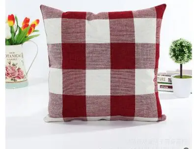 cotton and linen lattice pillowcase simple plaid cushion cover sofa lumbar pillow home decor | Дом и сад