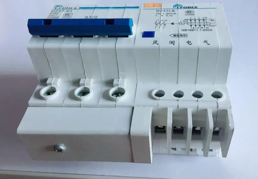 DZ47-63 DZ47LE 3P + N автоматический выключатель бытовой защита от утечки земли 16A 20A 25A 32A