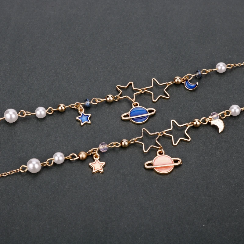 Браслеты женские с искусственным жемчугом ювелирные украшения со звездами луной