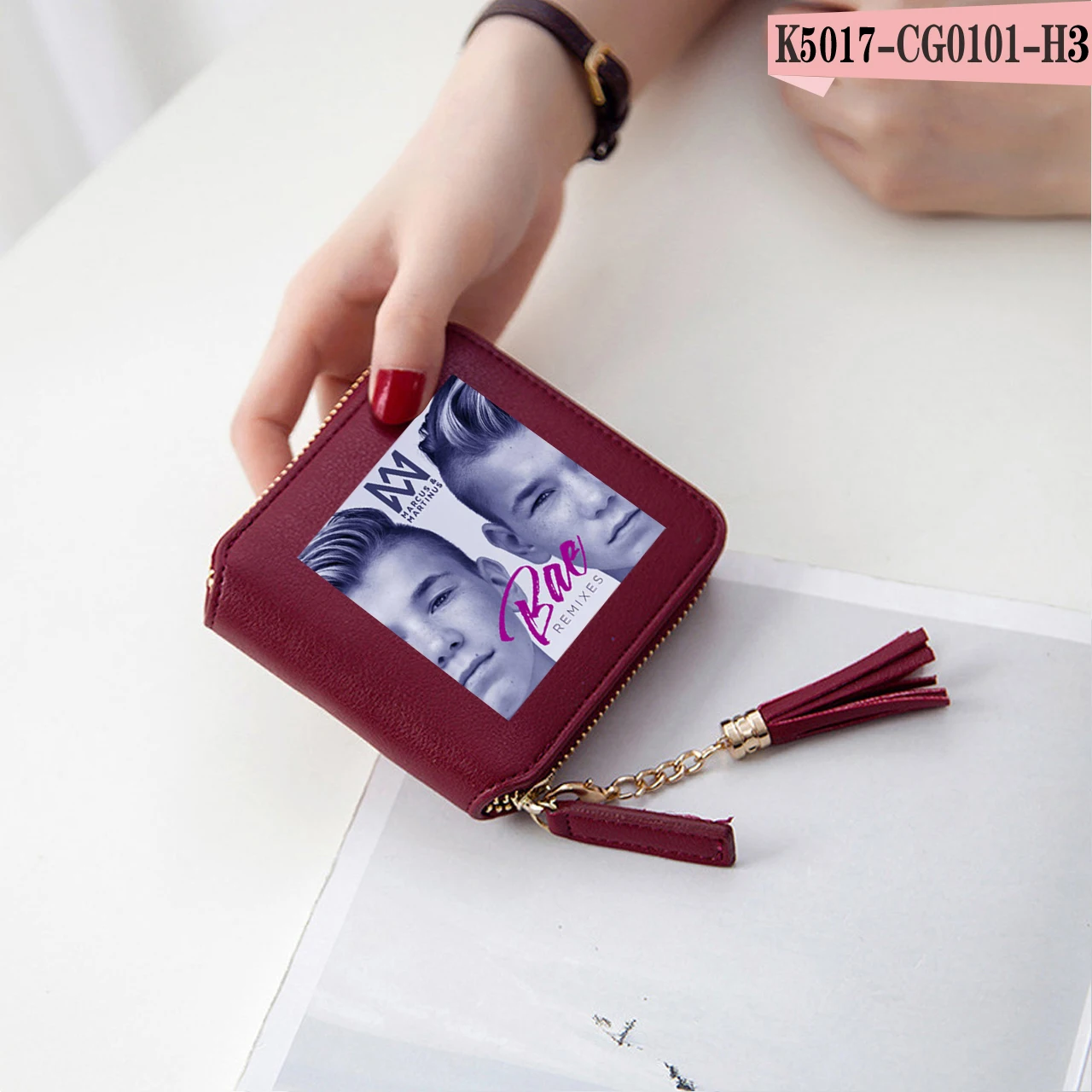 Wine red Frdun, женские кошельки из искусственной кожи, мини-сумки в стиле KPOP, Короткие Кошельки на молнии с отделением для карт, женские кошельки и кошельки с кисточками - Цвет: Wine red