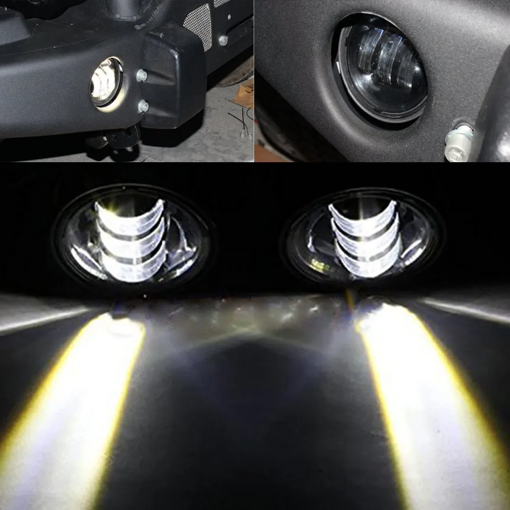 

2pcs/pair Wholesale 4 Inch 30W 12v round Led front Fog lamp for Jeep Wrangler 1997-2015 Auto DRL Lighting Led Headlamp