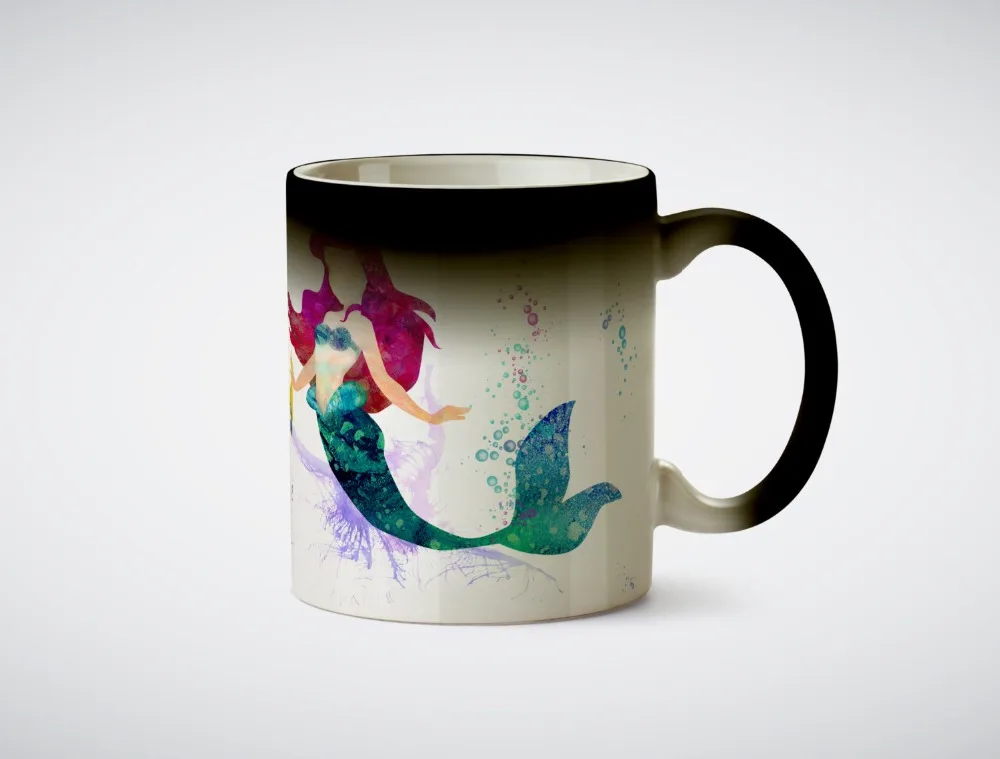 Русалочка кружки Ариэль и камбала тепла выявить термочувствительных Кружка