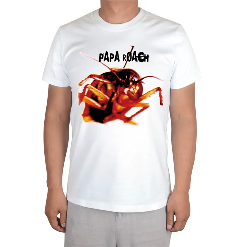 

3 kinds Papa Roach Punk Rocker Band White Tshirt skateboard hip hop poleras hombre