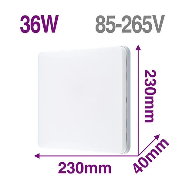 Square 36W Карданный светодиодный светильник Панель свет Ac220V 48 Вт 36 Вт 24 Вт 18 Вт светодиодный Contemporay скандинавский простой потолочный светильник для Derorate гостиной спальни - Испускаемый цвет: Square 36W
