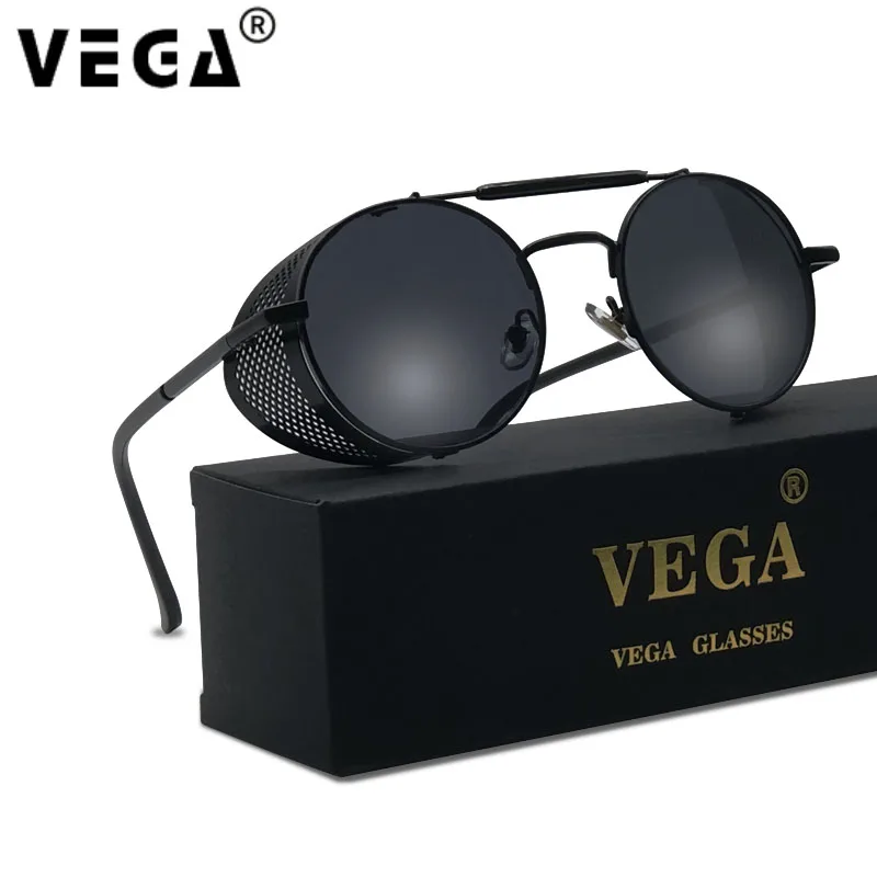 VEGA круглые солнцезащитные очки в стиле стимпанк для мужчин/женщин и мужчин со