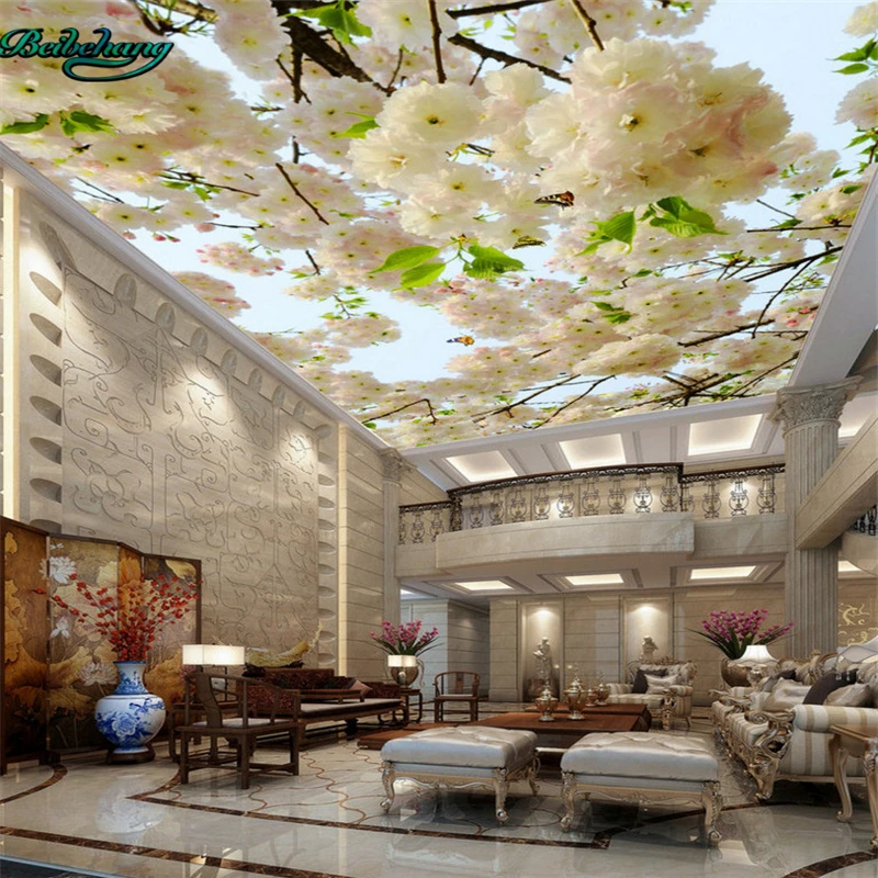 

beibehang Large Custom Wallpapers Frescoes Fresh Flowers Living Room Bedroom Ceiling Zenith Mural Decorative Paintings