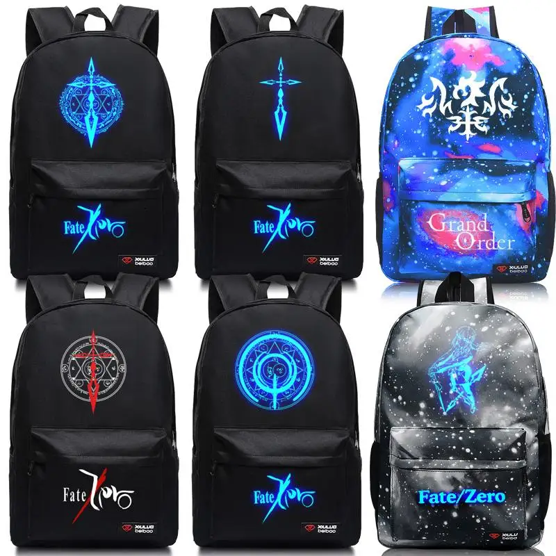 High-Q Unisex Luminous fate grand order FGO Backpacks Preppy Student noctilucent saber Luggage Bags | Багаж и сумки