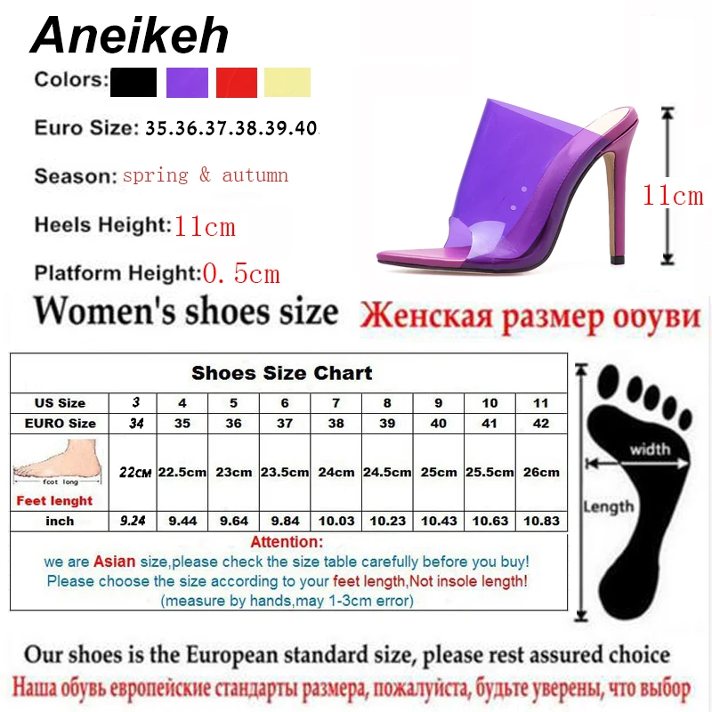 Aneikeh/; прозрачные босоножки из ПВХ с открытым носком на высоком каблуке; женские прозрачные Шлепанцы из плексигласа; прозрачные Босоножки на каблуке; шлепанцы; туфли-лодочки