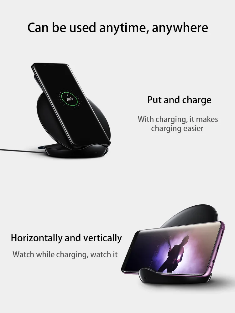 QI Быстрое беспроводное зарядное устройство Подставка для зарядки 18 Вт 9 В iPhone X XR XS
