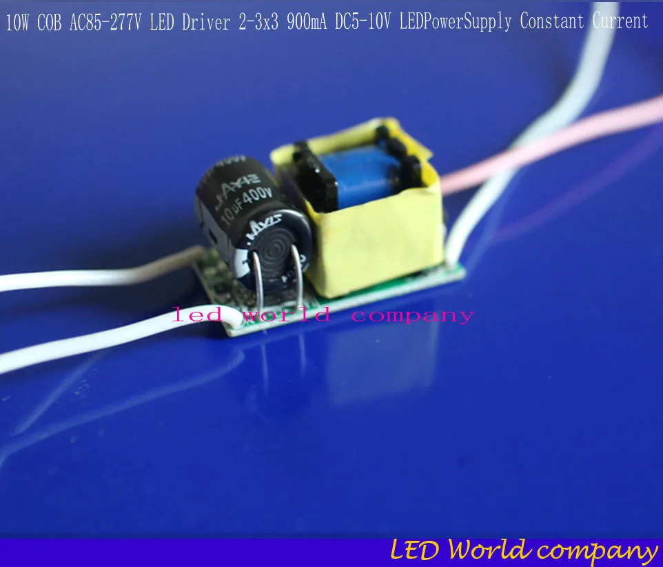 Бесплатная доставка изоляция 10 Вт COB AC85-277V светодиодный драйвер 2-3x3 900mA DC5-10V