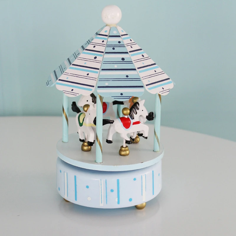 Простая деревянная музыкальная шкатулка Merry Go Round Carousel креативная домашний декор