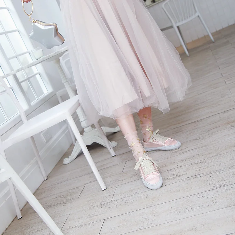 Новые продукты марлевые позолоченные звезды носки вышивка фтороскопическая