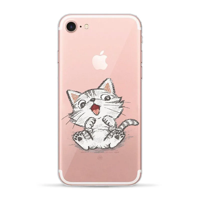 Модные Cat для Apple iPhone 5 5S SE 6 S 7 8 Plus X чехол телефона с рисунком в виде животного