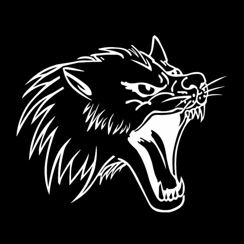 YJZT 16.7CM*14.1CM Wolf Howl Pattern Decor Accessories Car Of Body Sticker Vinyl Decal Black/Silver C4-1080 | Автомобили и