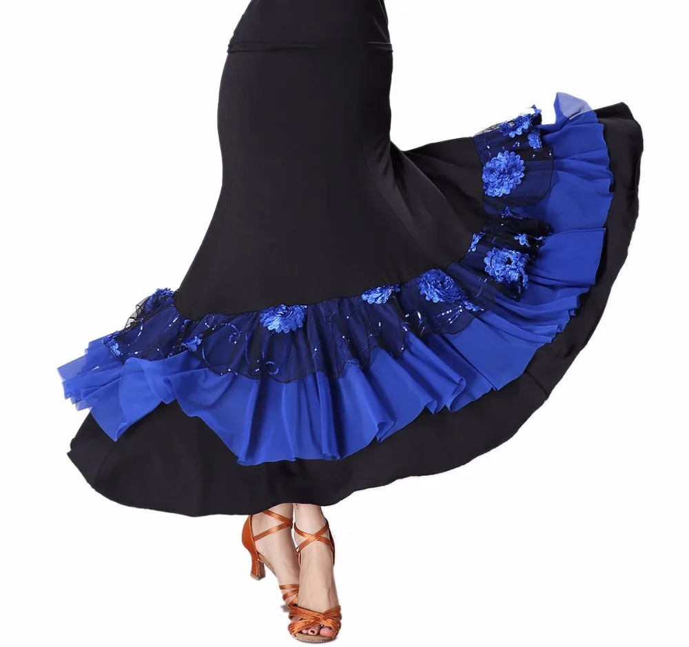 Women's Smooth Ballroom Practice Dance Costumes Skirts Floral Waltz Foxtrot Latin Flamenco Party Square Dancing | Тематическая