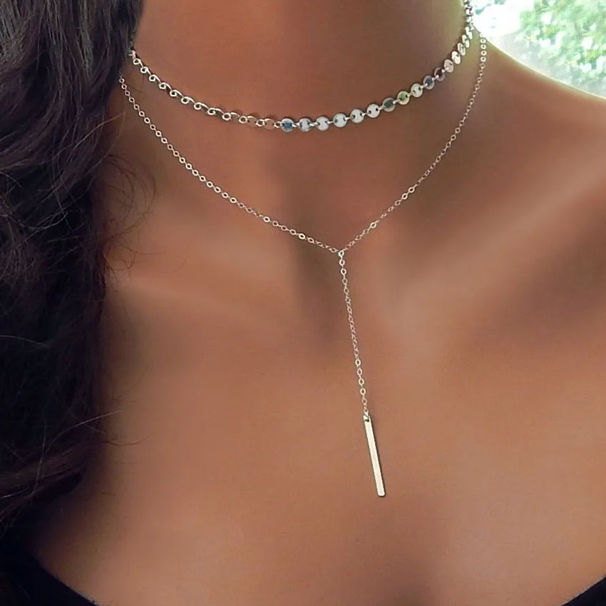 Женское колье чокер простое длинное ожерелье чокер|chokers necklaces for women|choker necklacenecklaces