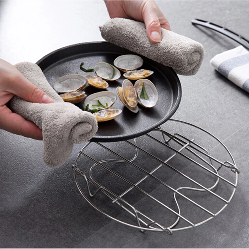Flexible Stainless Steel Egg Dumplings Steamer Rack Insert Stock Pot Steaming Tray Stand Cooling Cookware Tools | Дом и сад
