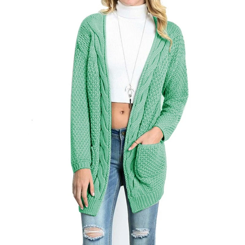 style-2 color1 Laamei, Осень-зима, Модный женский свободный вязаный кардиган с длинным рукавом, Женский вязаный кардиган - Цвет: style-2 color1
