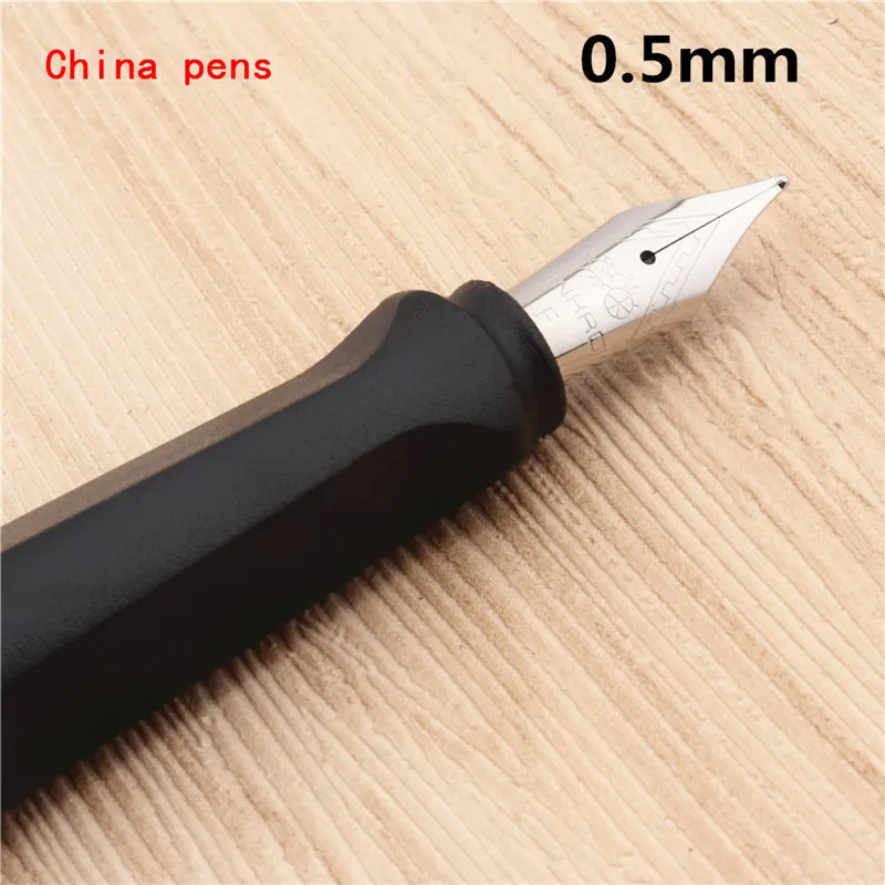 Роскошный Jinhao 878 матовый черный английский каллиграфия Duckbill параллельное искусство ручка цветок тело плоский перо Тибетский арабский авторучка - Цвет: 0.5mm-pen