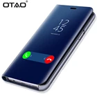 Прозрачный зеркальный чехол OTAO для iphone X 8 7 6 6s Plus, модные чехлы с откидной крышкой и подставкой, кожаный чехол для iphone 10 9
