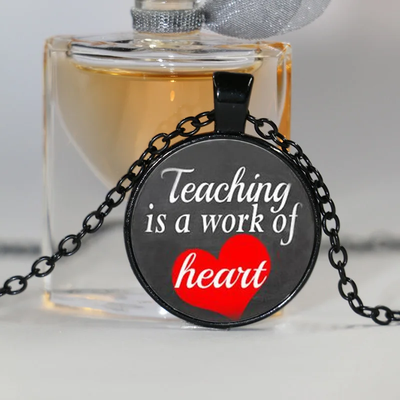 Ожерелье учителя учение-это работа чокер с подвеской в форме сердца ожерелье для