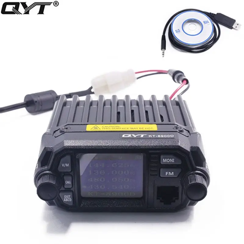 add usb cable QYT KT-8900D, красочная мини рация, четырехъядерный дисплей, обновленная KT-8900R, 25 Вт, Двухдиапазонная UHF/VHF Автомобильная рация, мобильное радио, KT-8900D - Цвет: add usb cable
