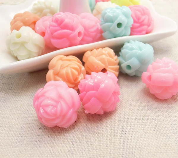 2017 Mixed Spring Color Ice Cream Beads Rose Flower Acrylic Gumball DIY Handmde Jewelry Necklace Bracelet Accessories M-10 | Украшения и