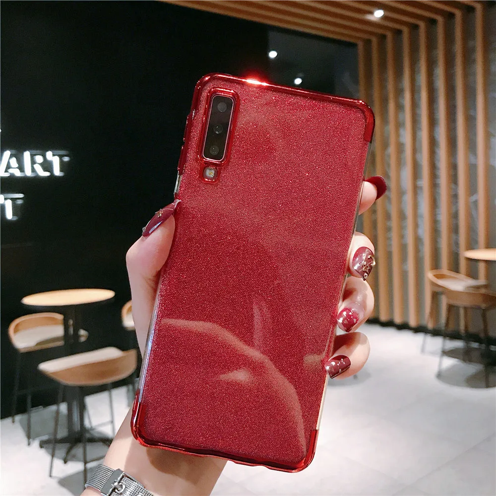 Red С сияющими Блестками Блестящие чехол для Samsung Галактики M30 A40S A10 A20 A70 A50 A60 A20E A40 Note 8 9 S8 S9 S10 плюс S7 силиконовый чехол - Цвет: Red