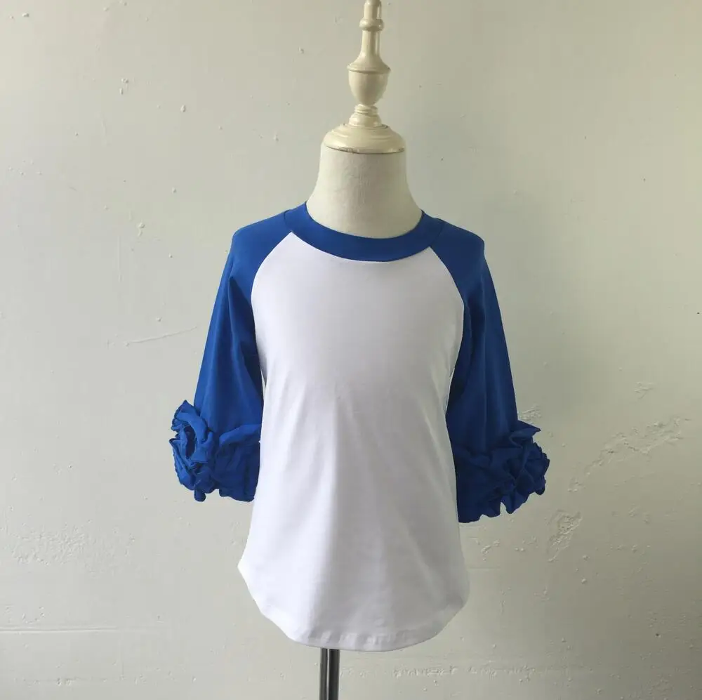 

Wholesale Boutique Summer Full Ruffle Sleeve Icing Clothes Cotton Knit Icing Raglan Shirts Wholesale Boutique Summer Full Ruffle