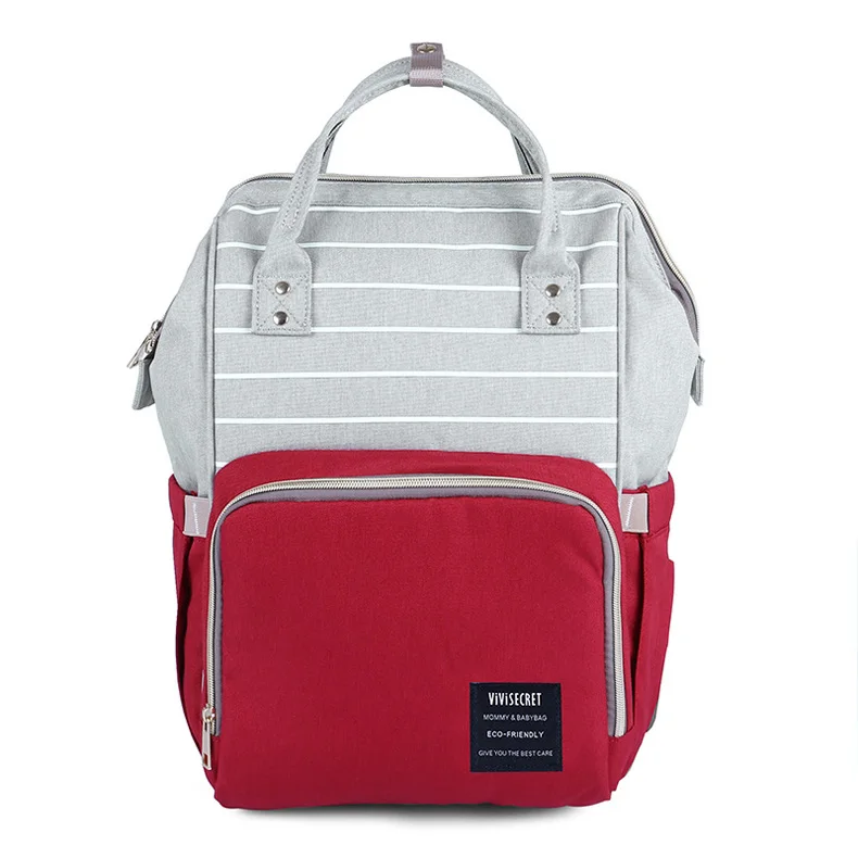 VIVISECRET полосатая сумка для подгузников, рюкзак для путешествий, рюкзак для подгузников для мамы, Большая вместительная детская сумка, рюкзак для мам, рюкзак для ухода за ребенком, сумки