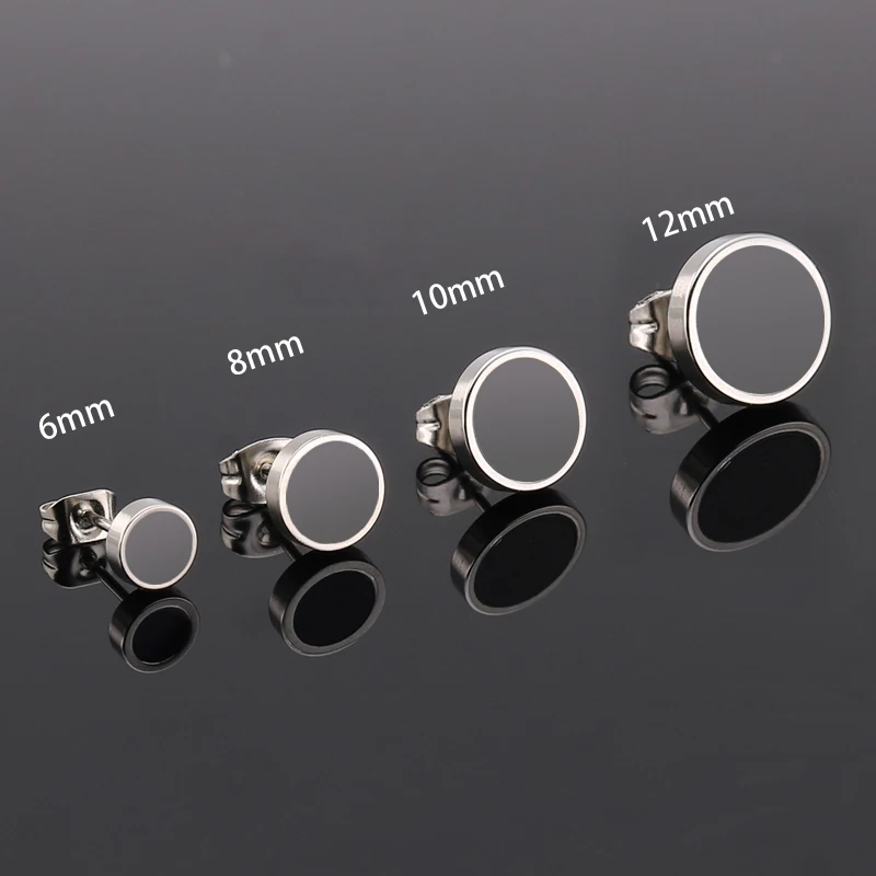 Titanium steel round barbell earrings female cake drop oil ear jewelry | Украшения и аксессуары