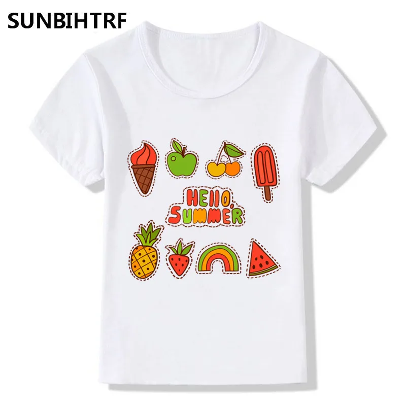 Модные детские Забавные футболки с рисунком ананаса и красоты детская одежда