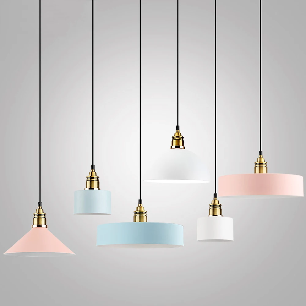 NEW Style Creative Wood Iron Colored Pendant Lights Dining Room Metal Hanging Lamps Light Bar Nordic Designer | Лампы и освещение