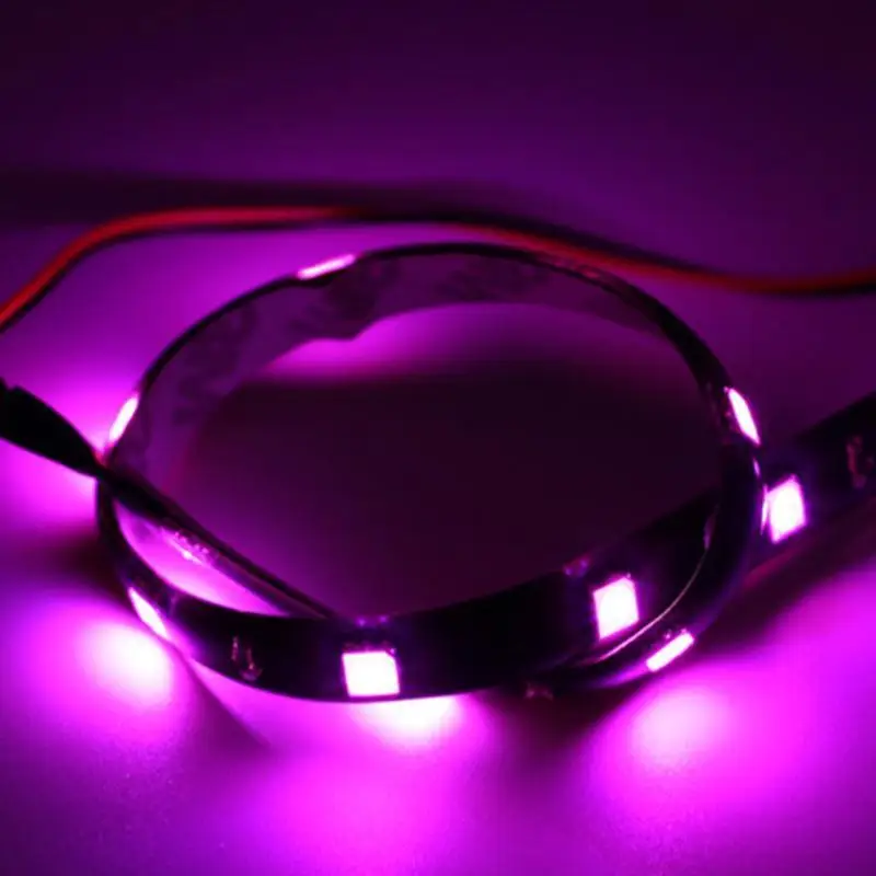 Фиолетовый 6 шт. 15 SMD 30 см 2835 Светодиодная лента, светильник, гибкий декор, водонепроницаемый, для автомобиля, грузовика, мотоцикла, украшение, белый, янтарный, красный, синий - Испускаемый цвет: Фиолетовый