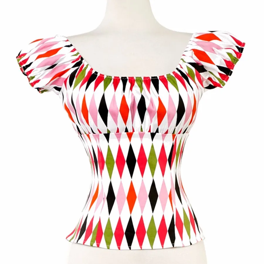 Женская Винтажная футболка в стиле 50 х годов 25 летняя с пышными рукавами|t shirt retro|t