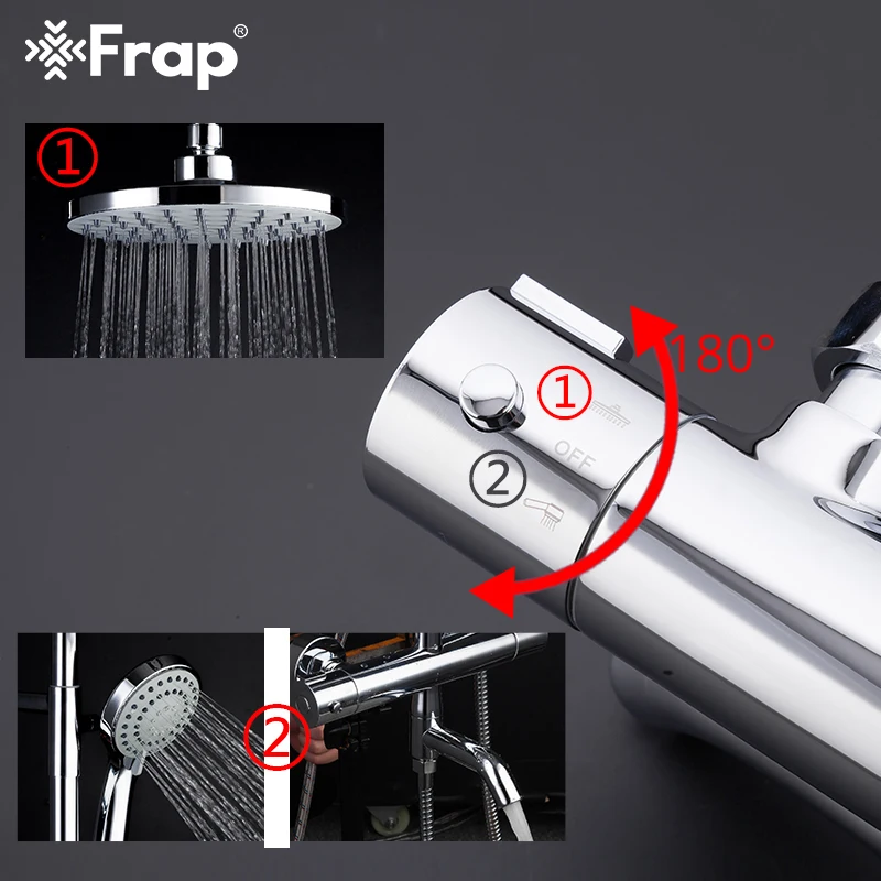 Смеситель для душа Frap термостатический смеситель ванной комнаты водопад насадка