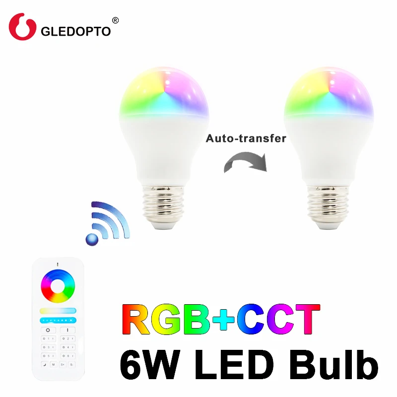 GLEDOPTO LED 2 4 ГГц Беспроводная 6 Вт RGB + CCT Светодиодная лампа 6-зонный пульт