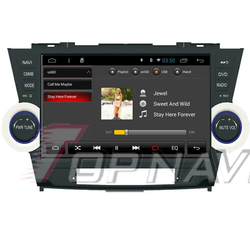 Topnavi 10 1 &quot1024*600 четырехъядерный Android 7 Автомобильный GPS навигатор для Toyota Highlander 2014