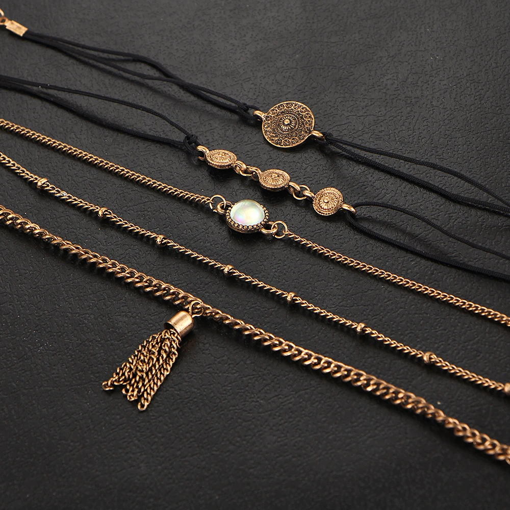 IF YOU 5 шт./лот богемный золотой цвет милый браслет цепочка из полимерного сплава с