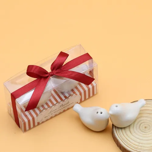 Подарок для свадебной вечеринки гостей шейкеры из ПВХ соли и перца Love Birds 120 шт. = 60