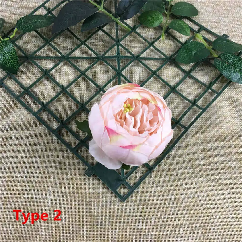 Pink Type 2 1 шт. большая Шелковая Роза, пион, искусственная Гортензия цветок с головками стены фон цветочный DIY ремесло свадебные украшения Флорес - Цвет: Pink Type 2